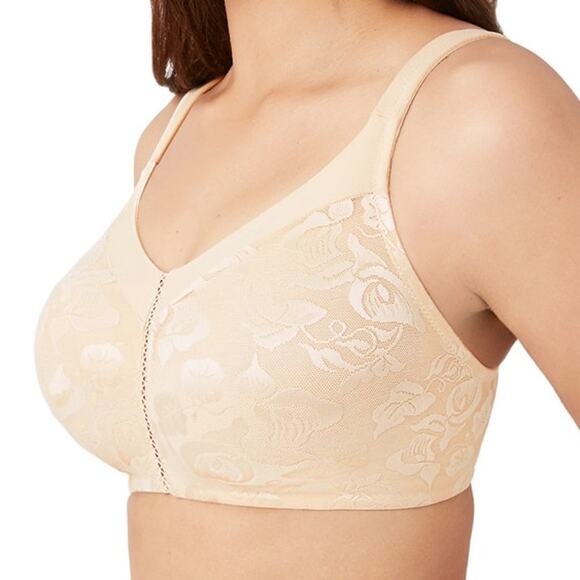 WACOAL Awareness Full Figure Seamless Wire Free Bra 34DDD 85276 Sand Nude Beige - Picture 7 of 16